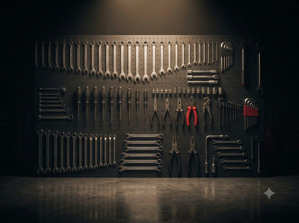 Tool wall — Hi-Tech Car Care, workshop